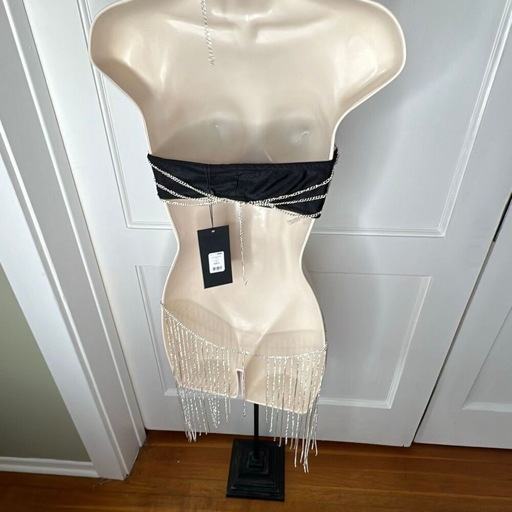 Fashion Nova Luxe Embellished Intimates Set Black Rhinestone Size Small - Picture 6 of 14